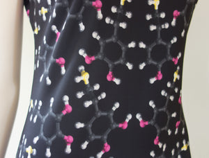 Dopamine Molecule Black Science Dress Print