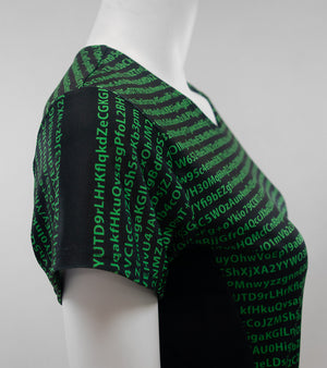 encryption print dress detail
