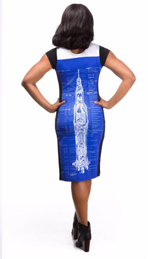 blueprint rocket scientist saturn v blue dress back