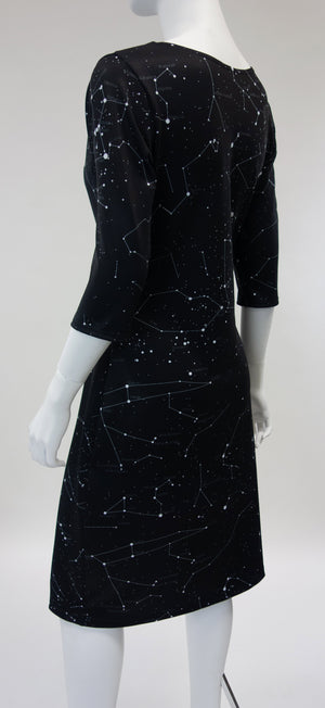 Constellation Print Dress Black Back