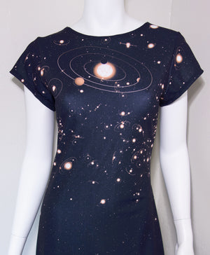 Space Print Dress Front Detail Exoplanet Astronomer 
