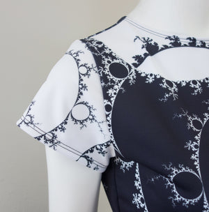 Fractal Math Mandelbrot Dress Black Detail