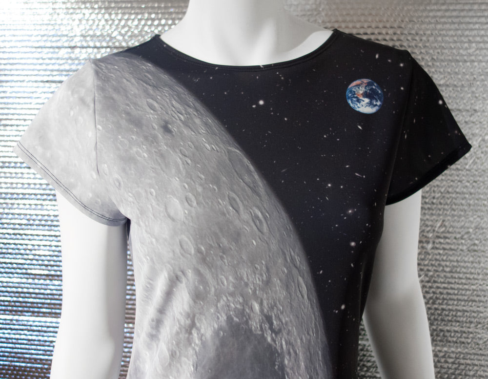 moon design dress Dreamy Long Black Moon And Stars Party Dress With Puffy Sleeves