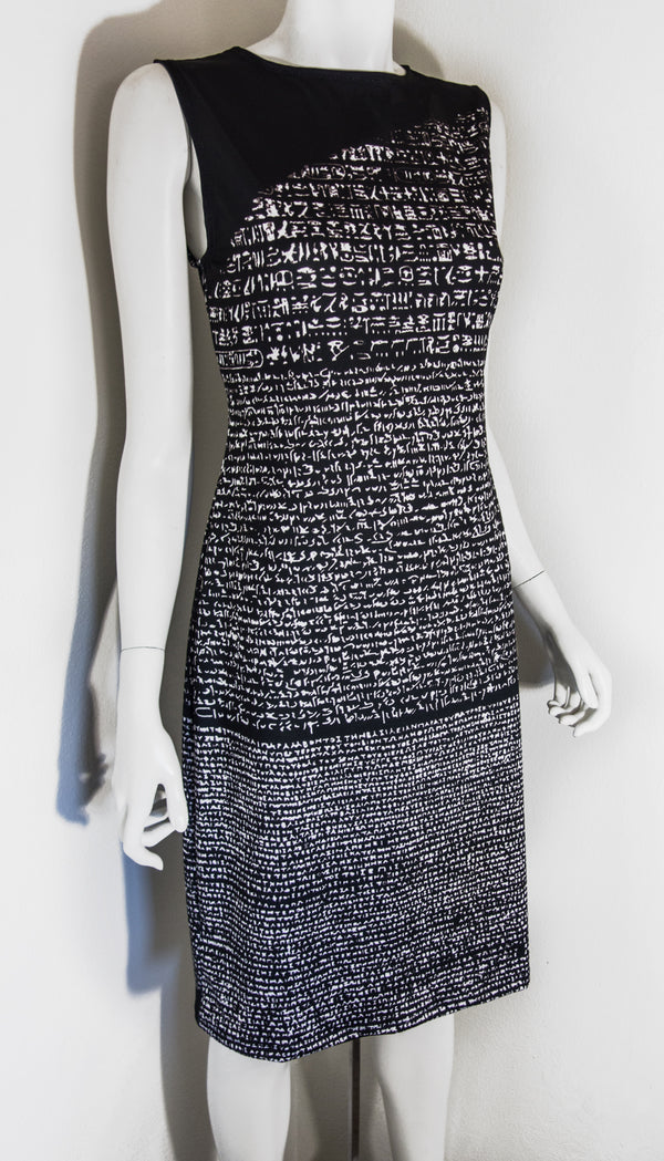 Rosetta Stone Hieroglyph Black Dress Front